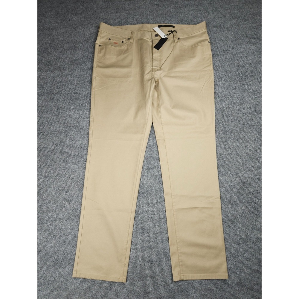 J Hilburn Pants Men's Fits 41 x 34 Beige Chino Cotton Stretch NWT